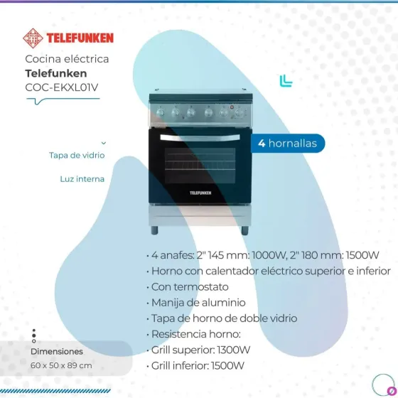 Cocina Electrica 60cm (12 dias habiles)
