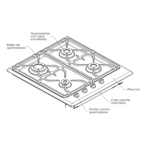Anafe a Gas Rejilla Fundicion (8 dias habiles)