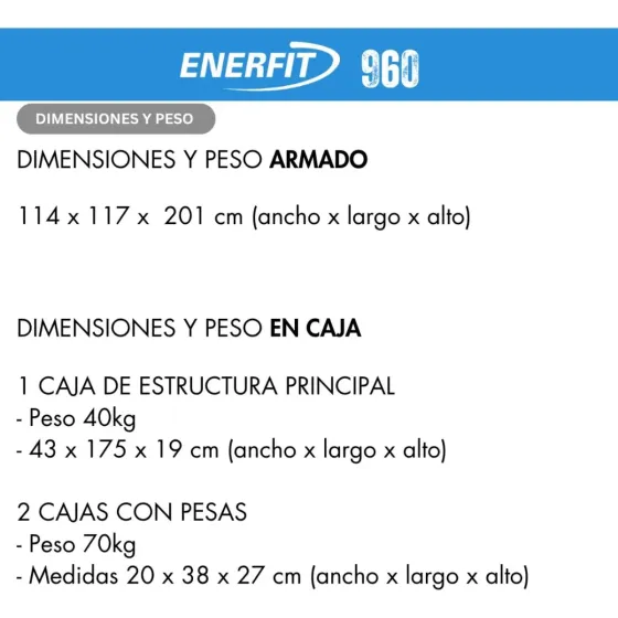 Multigimnasio hasta 140kg (12 dias habiles)