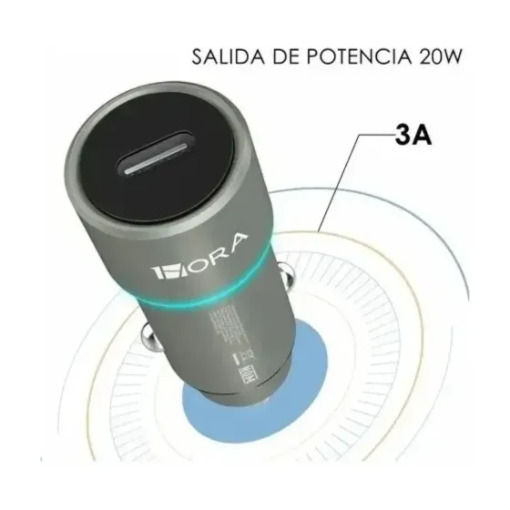 Cargador Completo Auto Tipo C 20w