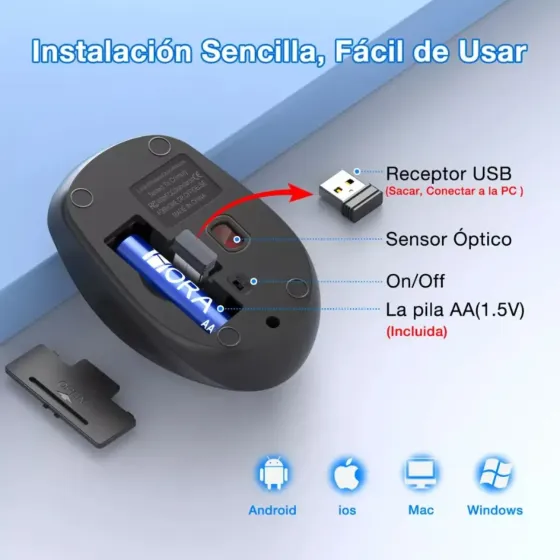 Mouse Inalambrico Negro