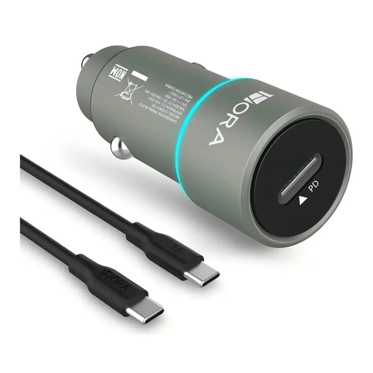 Cargador Completo Auto Tipo C 20w