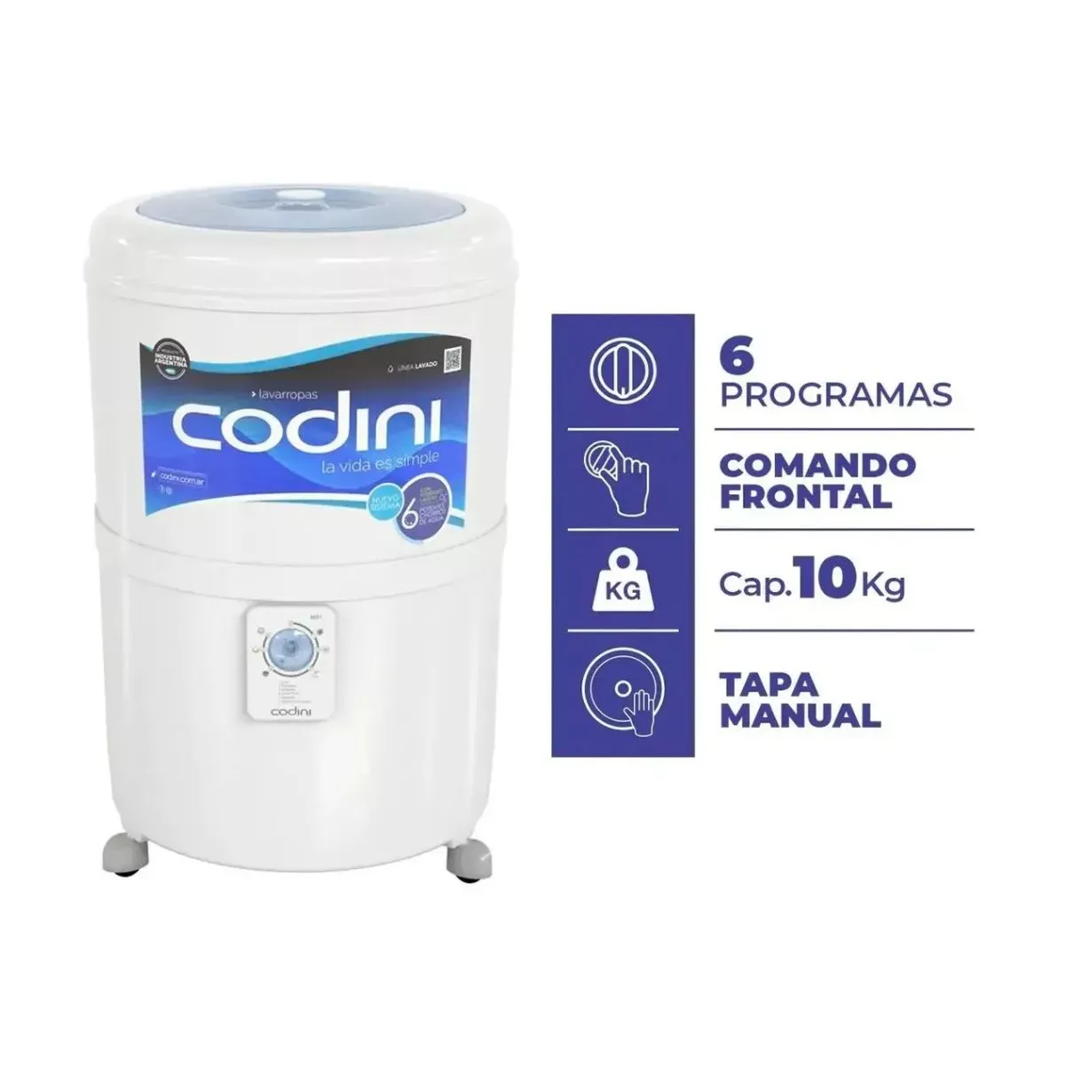 Lavarropas Semi Automatico 10kg (8 dias habiles)